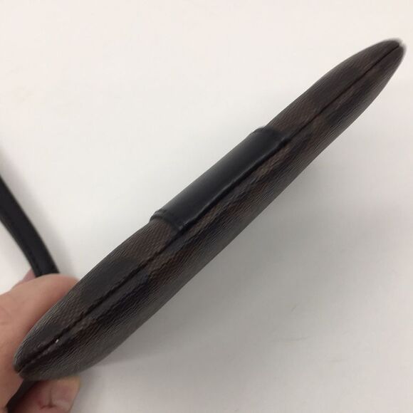 Coach F58035 Brown & Black Signature Coated Canvas Jacquard & Leather Wristlet - Picture 15 of 16